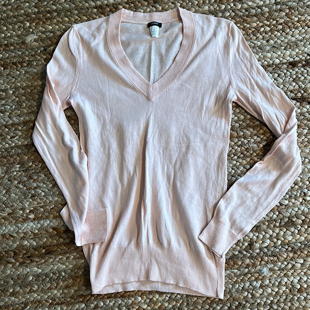 Peach Cotton v neck by J.Crew, Small, EUC